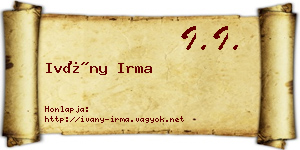 Ivány Irma névjegykártya